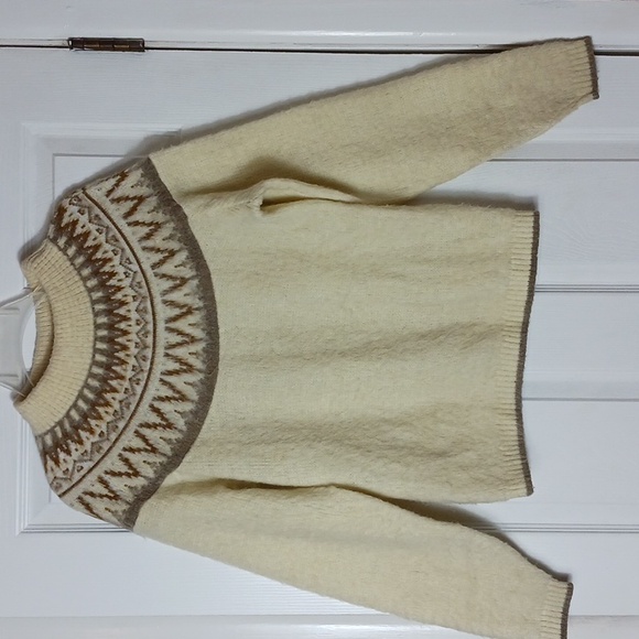 Sears Sportswear Vintage Argyle Fuzzy Grunge Boho Mohair Blend Sweater Size M - Picture 1 of 7